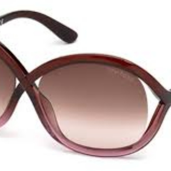 Tom Ford Sandra Sunglasses Purple Frame Brown Grad - Picture 4 of 7